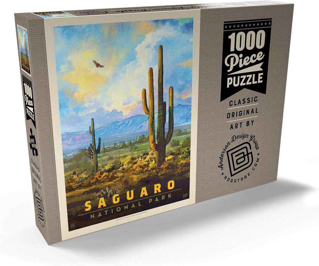 Saguaro National Park: Desert Daybreak, Vintage Poster - Premium 1000 Teile Puzzle - MyPuzzle Sonder