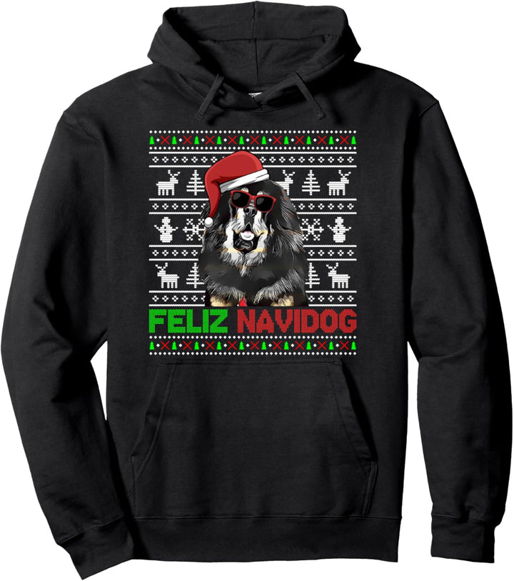 Mastiff Dog Feliz Navidog Lustige Weihnachten Pullover Hoodie