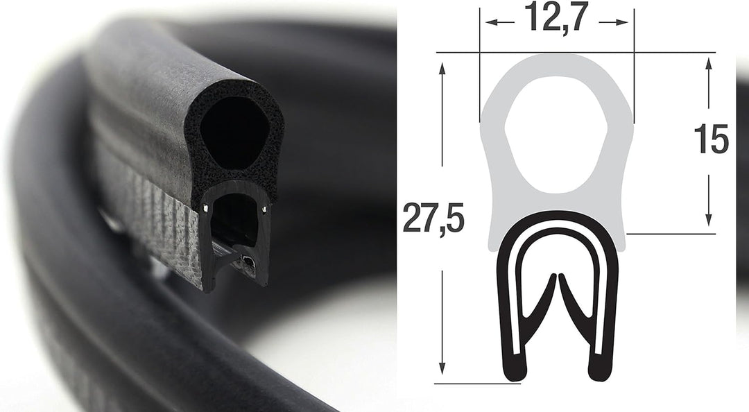 DO7 Dichtungsprofil von SMI-Kantenschutzprofi - Klemmprofil aus Weich-PVC - Klemmbereich 1-4 mm - Di