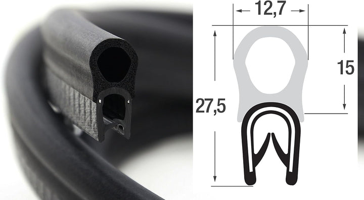 DO7 Dichtungsprofil von SMI-Kantenschutzprofi - Klemmprofil aus Weich-PVC - Klemmbereich 1-4 mm - Di