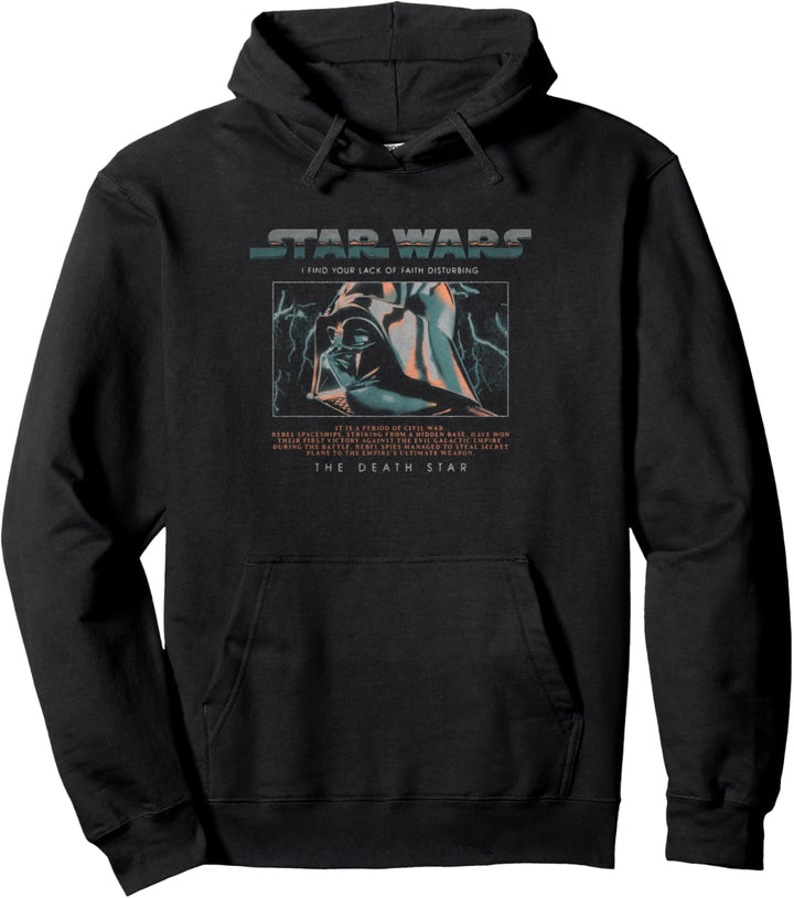 Star Wars Darth Vadar Lightning & Logo The Dark Side Pullover Hoodie