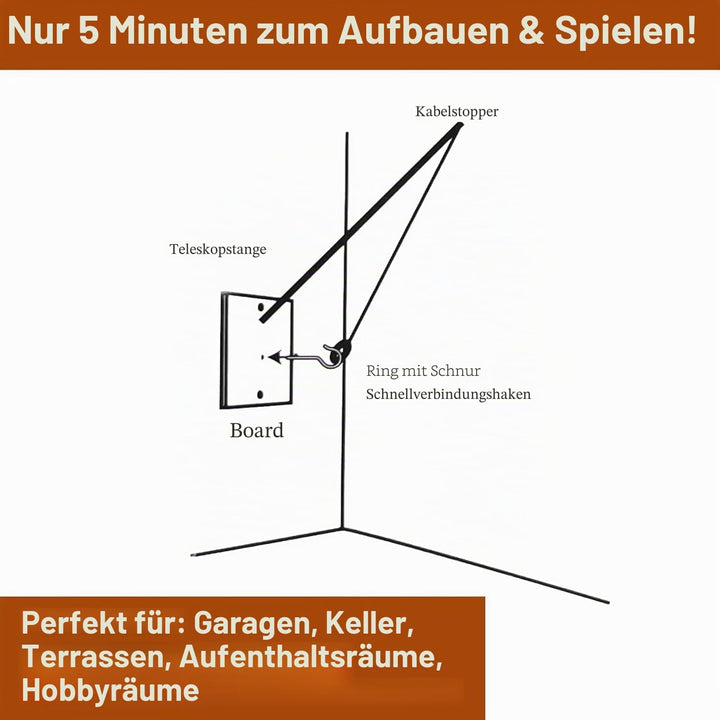 Deluxe Ringwurfspiel für Erwachsene, Indoor oder Outdoor Haken und Ring Spiel, Fussball Geschenke fü