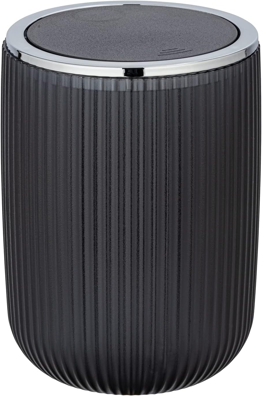 WENKO Schwingdeckeleimer Mod. Agropoli S Grau, 2 Liter, Badezimmer-Mülleimer mit Deckel, Abfalleimer