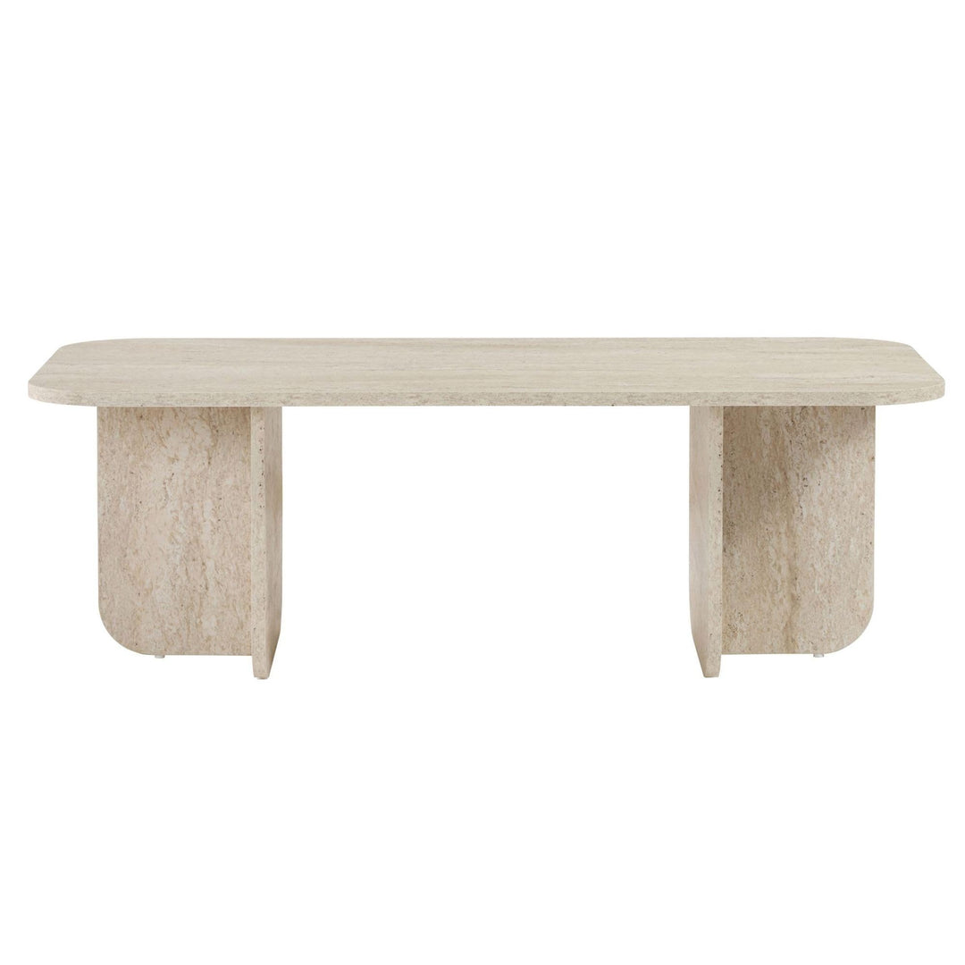 Stilvoller Couchtisch, Travertine-Farbe, 120 x 60 x 41 cm | 100% melaminbeschichtete Spanplatte, 18