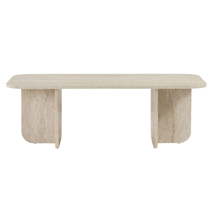 Stilvoller Couchtisch, Travertine-Farbe, 120 x 60 x 41 cm | 100% melaminbeschichtete Spanplatte, 18