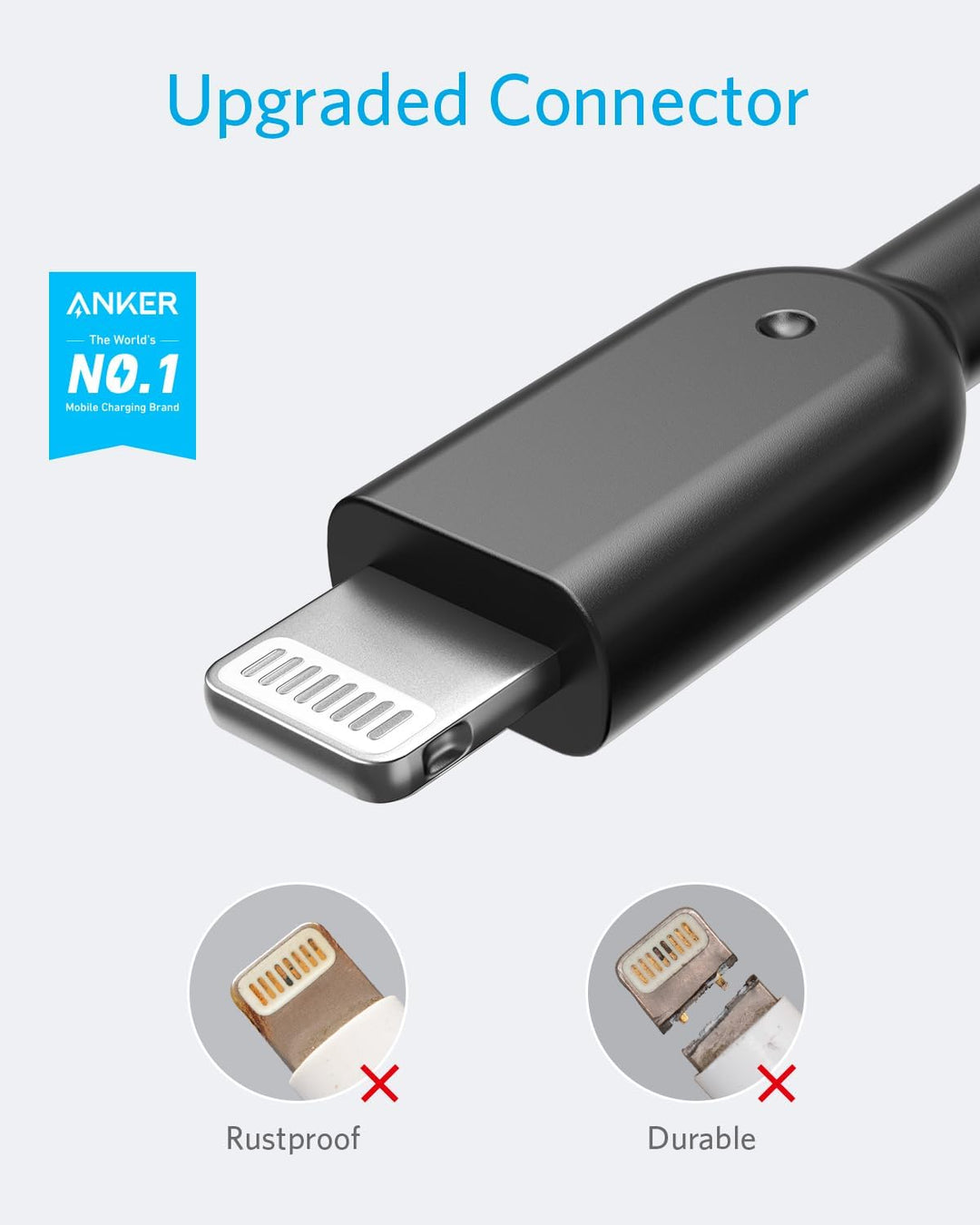 Anker iPhone Ladekabel Powerline II iPhone Kabel 0,3m USB auf Lightning Kabel, für iPhone 14/13 / 12