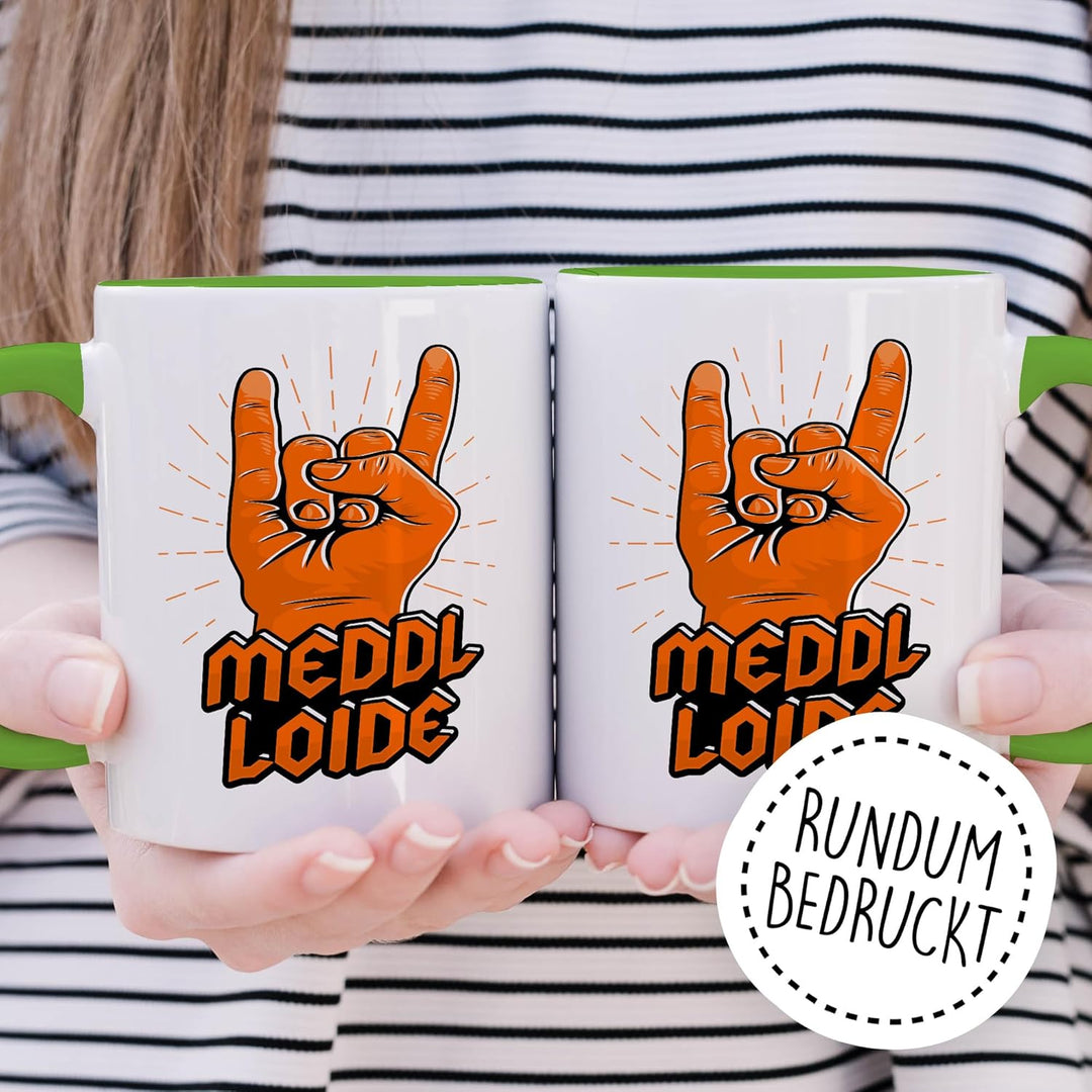 Tasse Metal Geschenk Meddl Loide, Kaffeetasse Konzert Musik Rock Meme Witzig Humor Geschenkidee Büro
