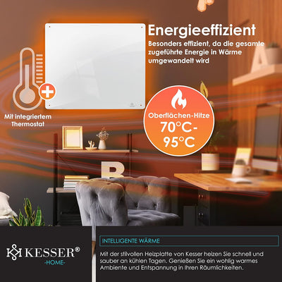 KESSER® 2x Infrarotheizung 550 Watt Wandheizung ✓ Infrarot ✓ Heizung ✓ Heizkörper | Heizpaneel| Inkl