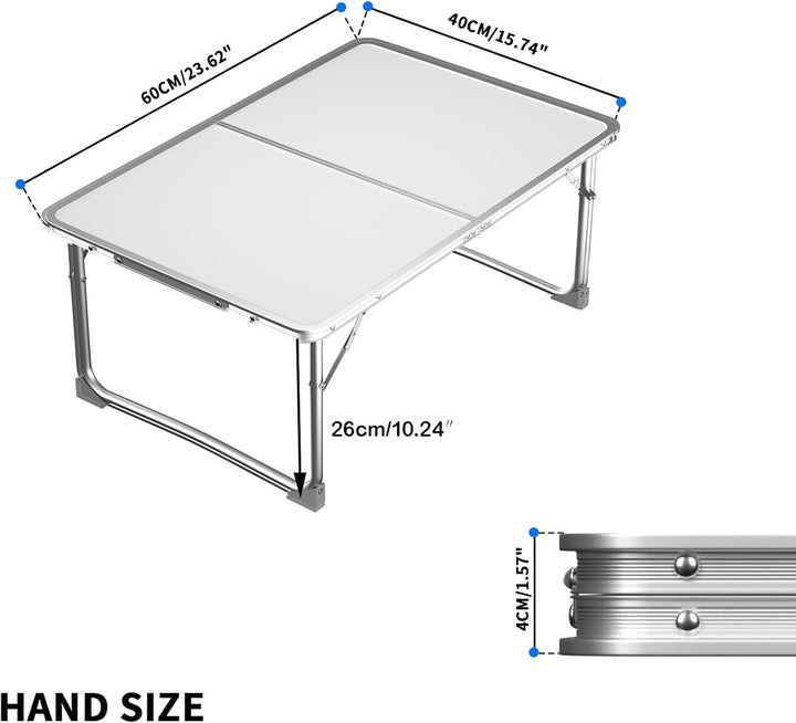 HSHa Tragbarer Klapptisch Kleiner kompakter Camping-Tisch 60x40x26cm, Innen-Strand-Klapptisch 60CM/2