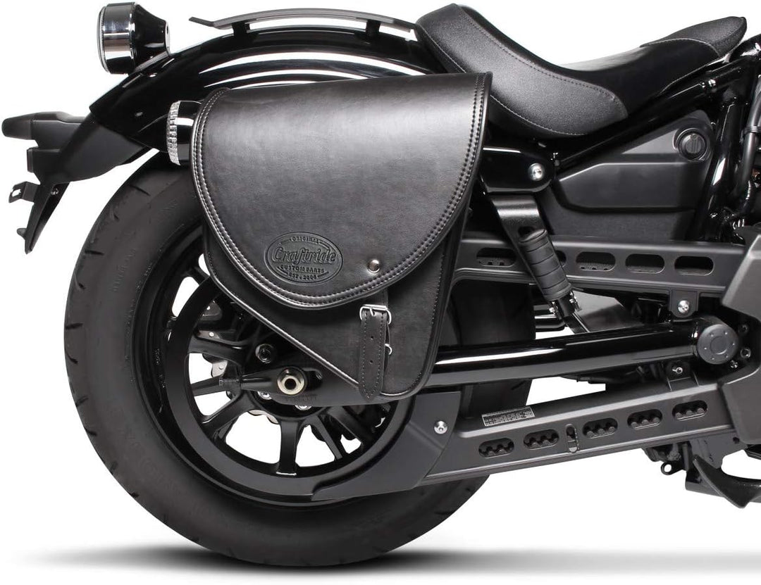Craftride Satteltasche Indiana 10L für Triumph Bonneville Bobber schwarz rechts