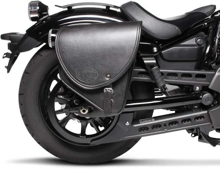 Craftride Satteltasche Indiana 10L für Triumph Bonneville Bobber schwarz rechts