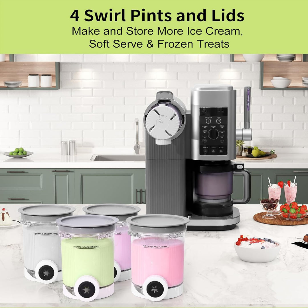 GoMaihe Behälter Kompatibel mit Ninja Swirl CREAMi: 4er-Set Tubs Zubehör für die Ninja Creami NC701