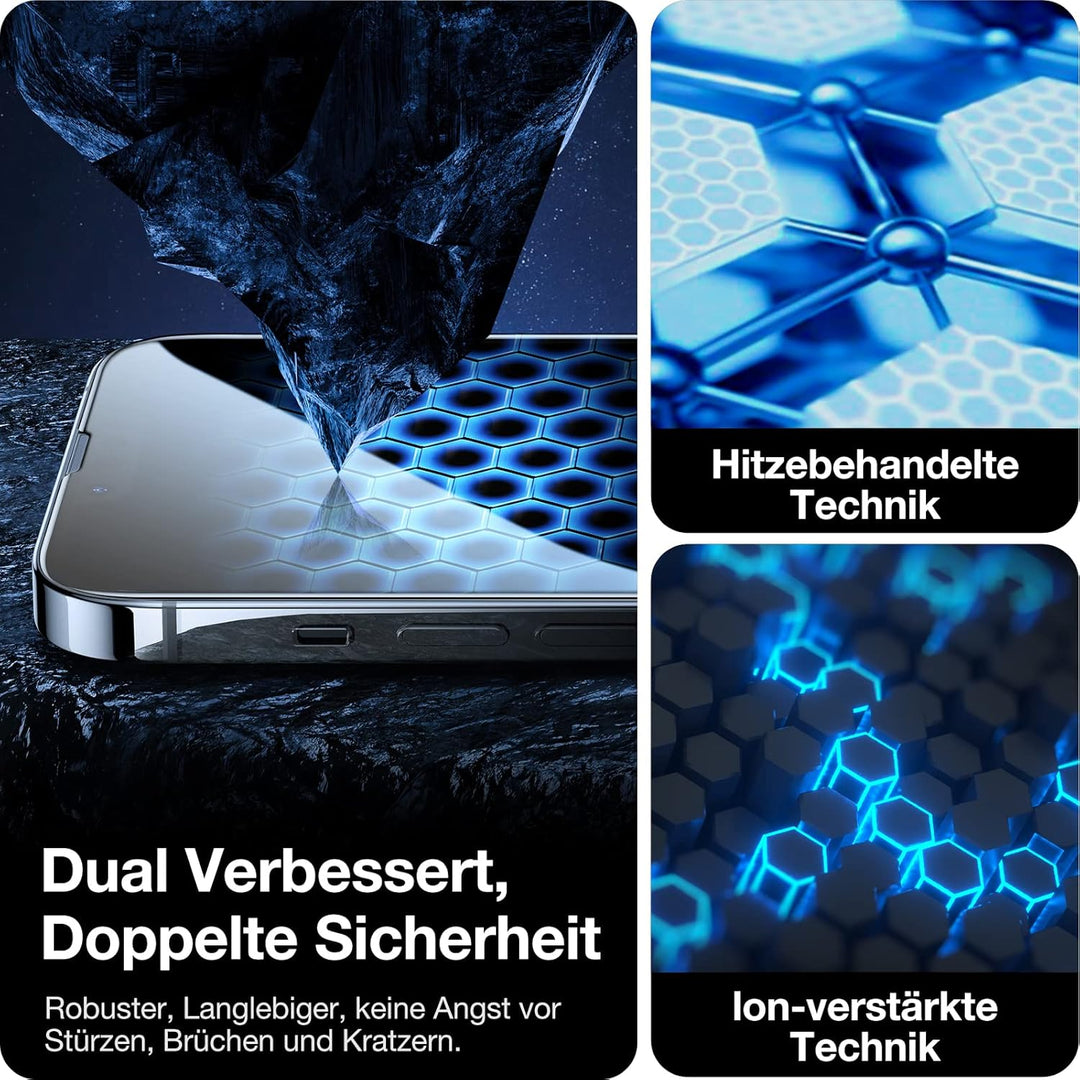 TORRAS für iPhone 13/13 Pro Glas, iPhone 14 Schutzglas [Unzerbrechlich TOP 9H Schutz] Militärniveau