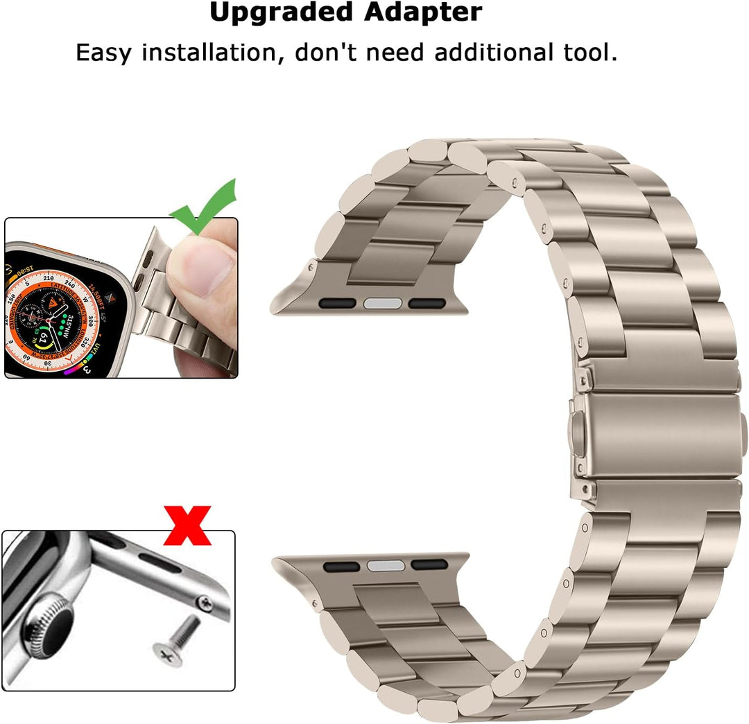 Tasikar Armbänder Kompatibel mit Apple Watch Ultra Ultra 2 49mm Prämie Edelstahl Metallarmband Kompa