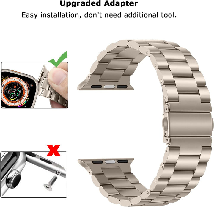 Tasikar Armbänder Kompatibel mit Apple Watch Ultra Ultra 2 49mm Prämie Edelstahl Metallarmband Kompa