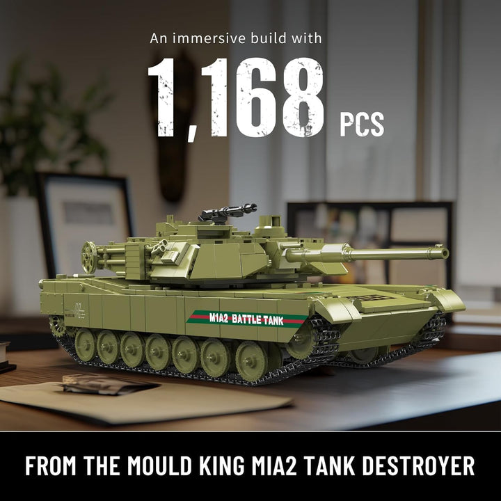 Mould King 20033 Technik M1A2 Panzer Bausteine Modell, Ferngesteuert Tank für Erwachsene und Kinder,