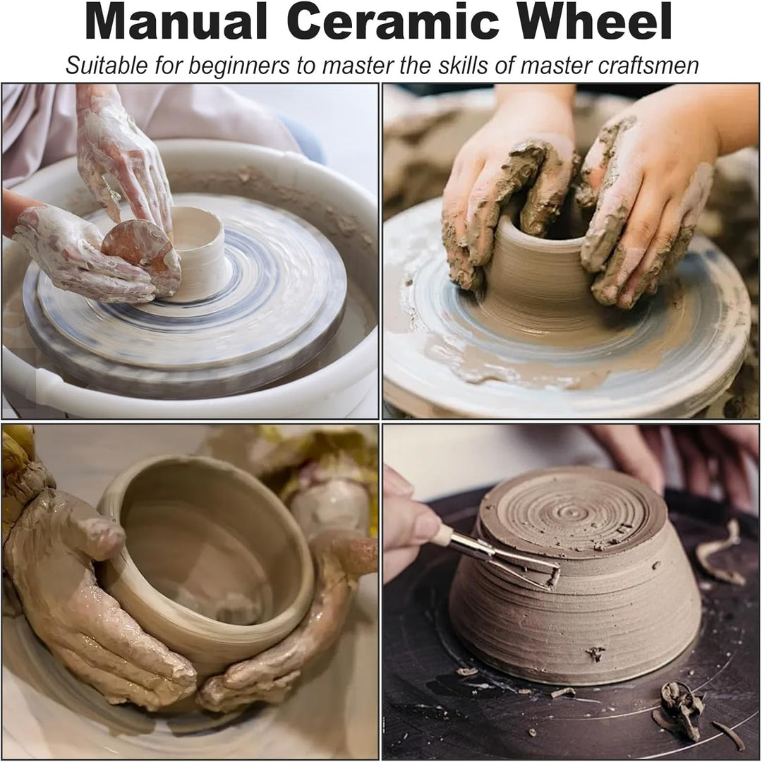 Töpferscheibe, 25cm Aluminium Drehscheibe Craft Clay Drehteller, 360° Rotating & Non-Slip, Doppelsei