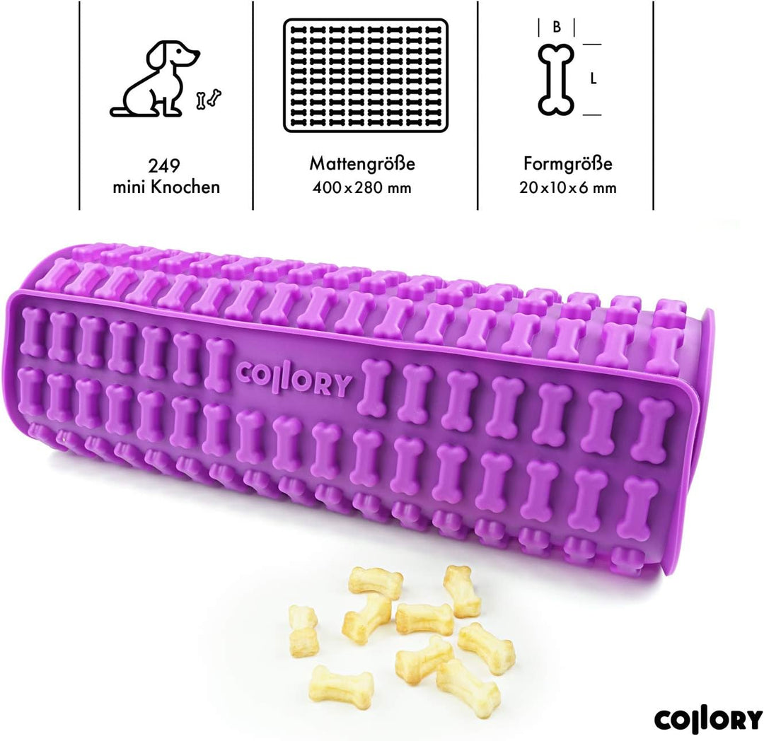 Collory® Mini Knochen (2cm) Silikon Backmatte, Backform für mini DIY Hundekekse und Leckerlis, Knoch