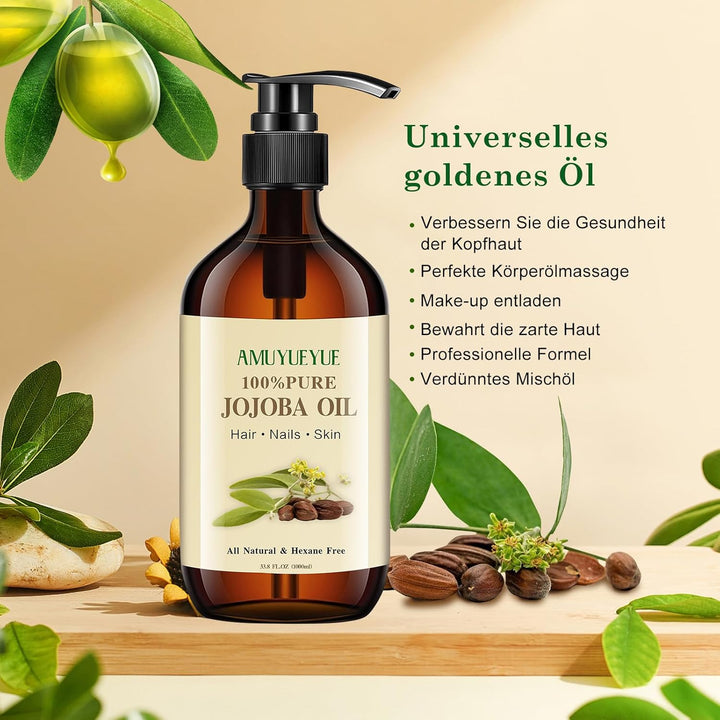 100% Bio Jojobaöl für Haut und Haar 1000ml