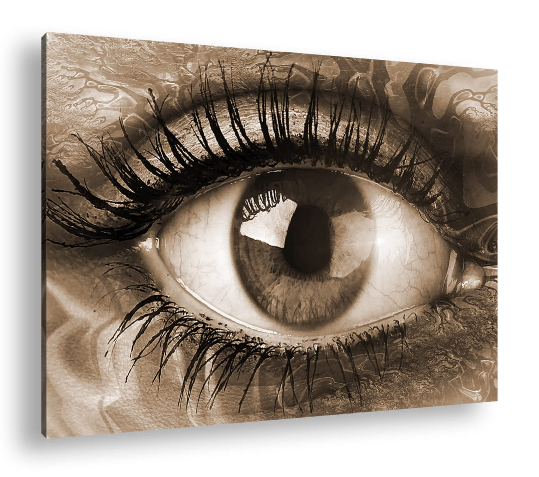 deyoli leuchtenedes Auge Format: 120x80 Effekt: Sepia als Leinwandbild, Motiv fertig gerahmt auf Ech