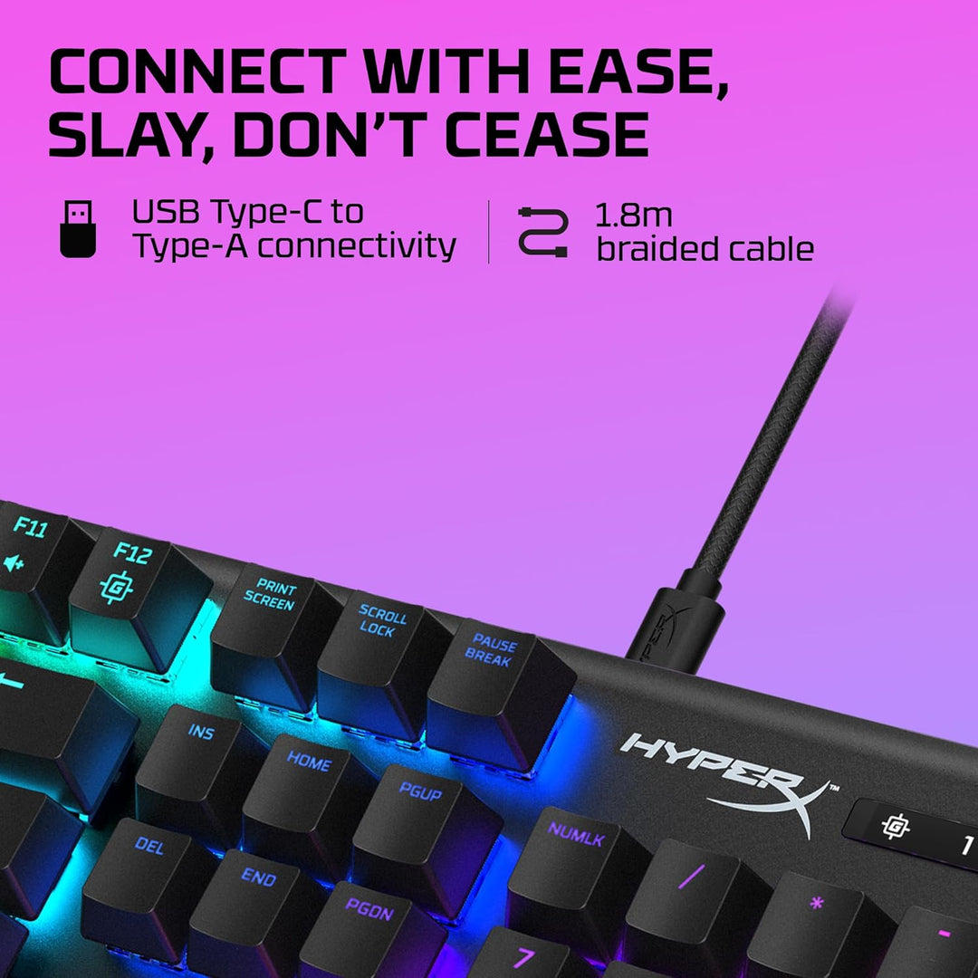HyperX Alloy Origins – Mechanische Gaming–Tastatur, RGB, HyperX Blue mechanische Switches, kompakt,