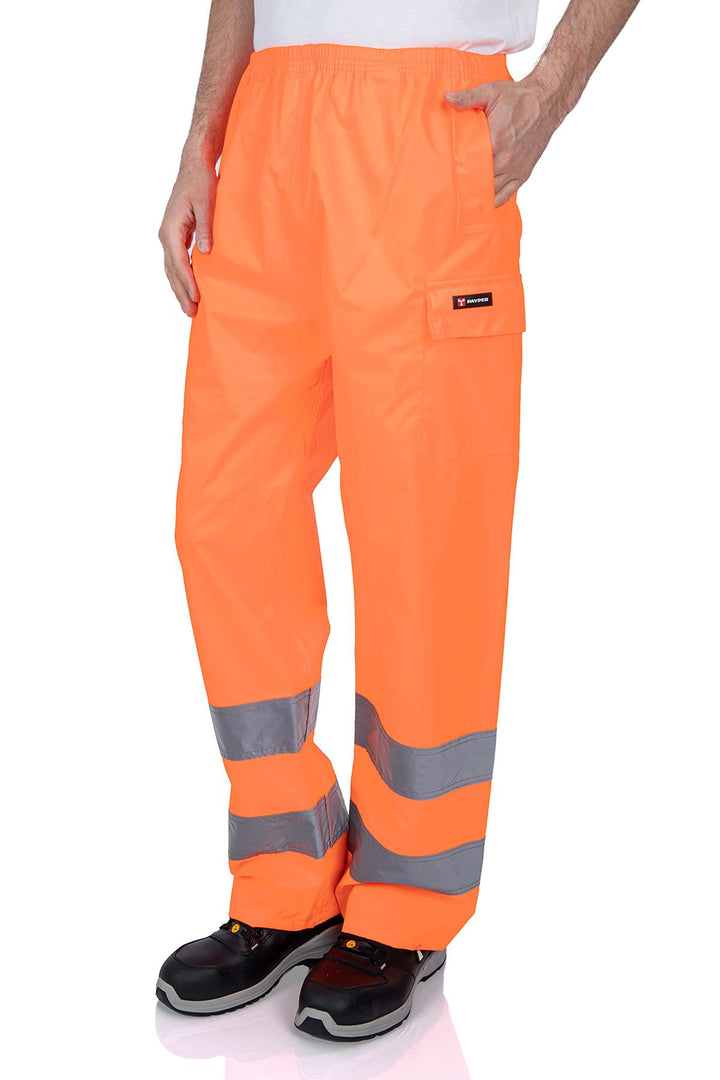 Mivaro Herren Warnschutz Regenhose Regenarbeitshose EN ISO 20471 XL Neonorange, XL Neonorange
