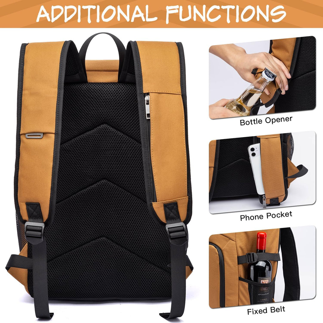 Laripwit Kühlrucksack 54 Dosen Thermo Kühltasche Rucksack Gross Isolierte Doppeldeck mit Kühlfach fü
