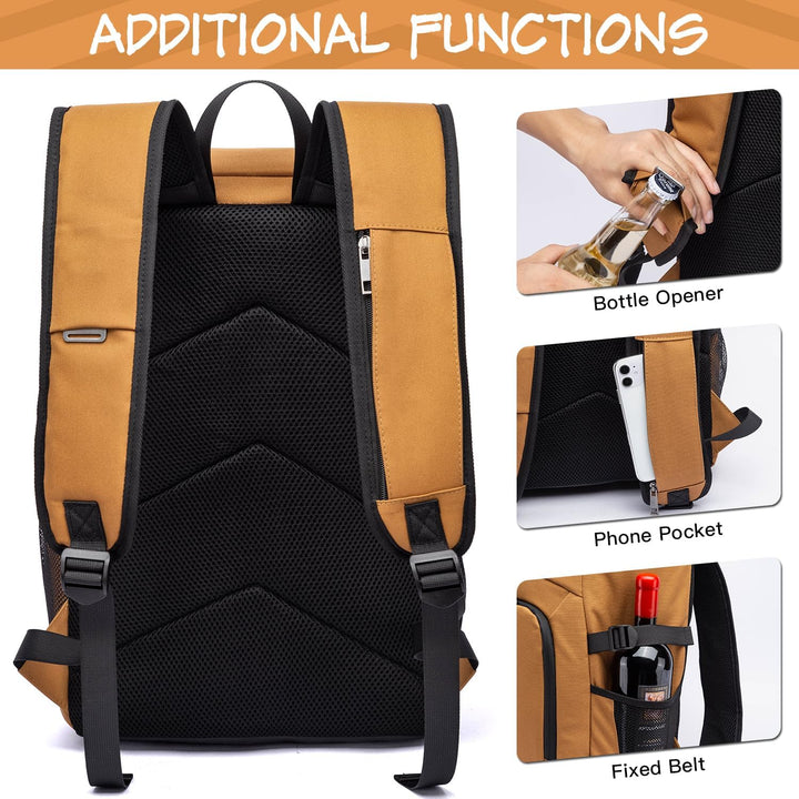 Laripwit Kühlrucksack 54 Dosen Thermo Kühltasche Rucksack Gross Isolierte Doppeldeck mit Kühlfach fü