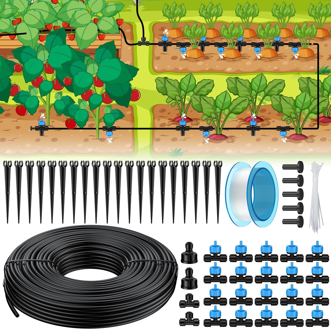 Pawfly Tropfbewässerungsset 30M Quick-Connect Tropfbewässerungssystem für Gartenbewässerungssystem m