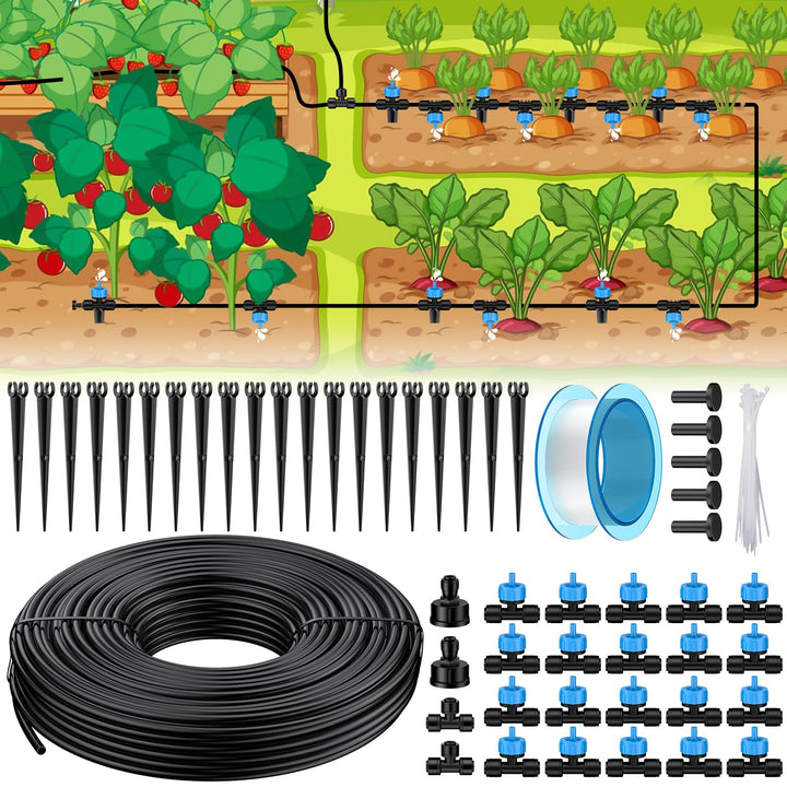 Pawfly Tropfbewässerungsset 30M Quick-Connect Tropfbewässerungssystem für Gartenbewässerungssystem m