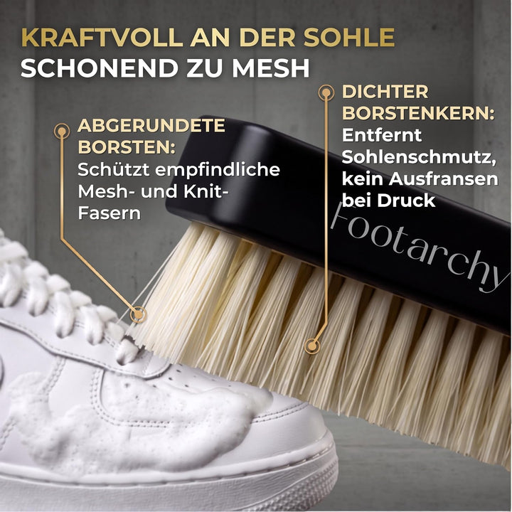Sneaker Reinigungsset: 200ml Shampoo, XL-Bürste &amp; Mikrofasertuch