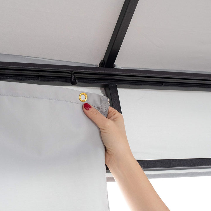 TOOLPORT 4 Seitenteile für Gartenpavillon Sunset Premium 3x4 m - Polyester ca. 180 g/m² - mit Reissv