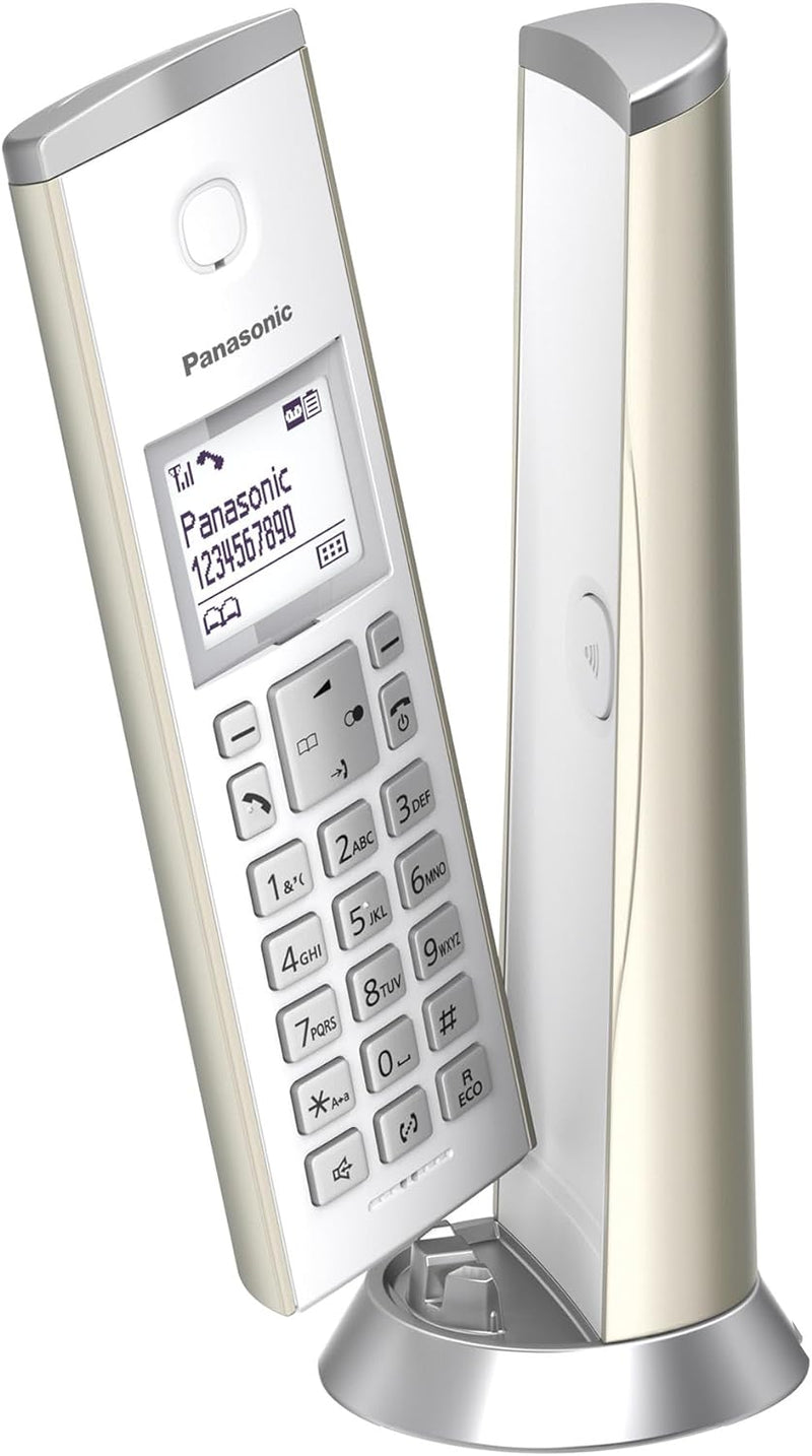 Panasonic KX-TGK220GN Design-Telefon mit Anrufbeantworter (Wecker, Haustelefon (schnurlos), HD-Telef