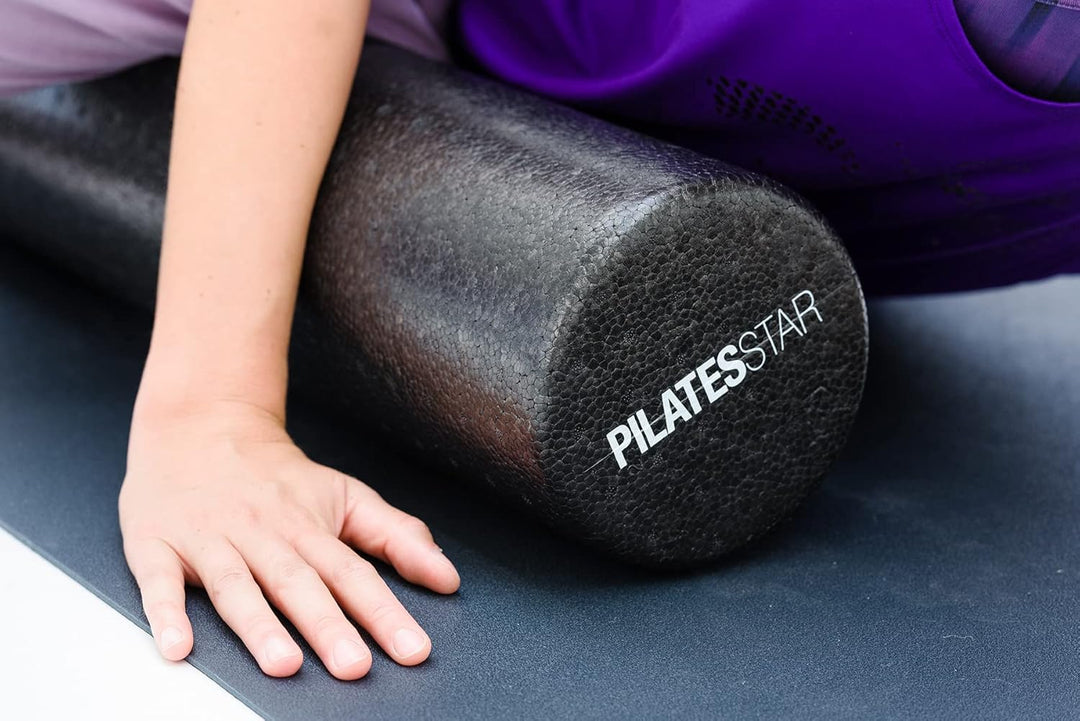 Yogistar Pilatesrolle/Faszienrolle Pro - 92 cm - Hartschaum - 2 Farben Schwarz, Schwarz