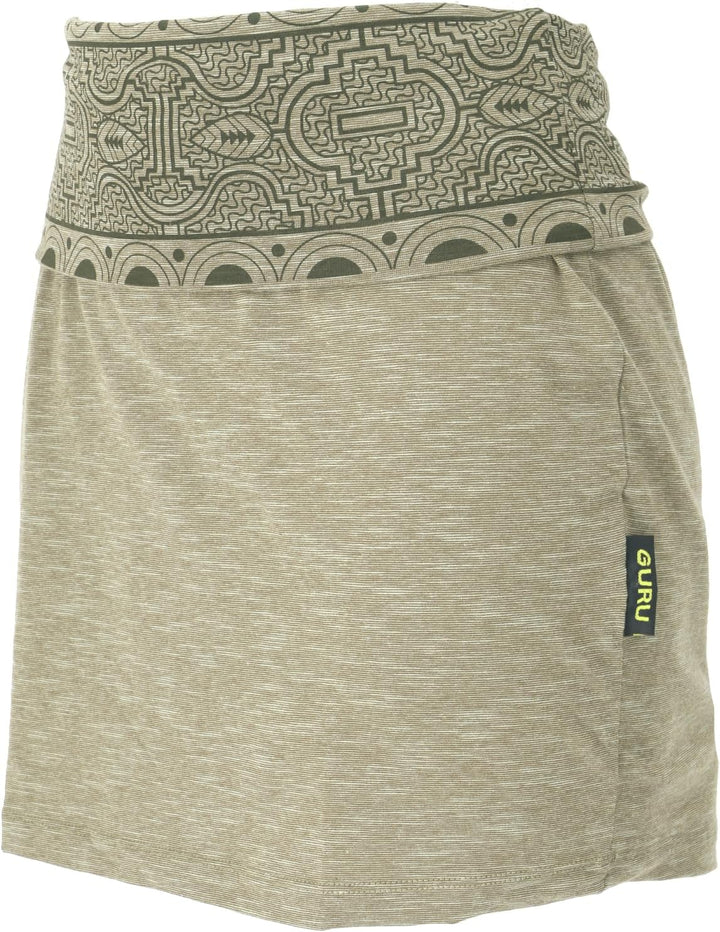 GURU SHOP Minirock aus Bio-Baumwolle, Organic Yoga Rock, Damen 38 Helles Olivgrün, 38 Helles Olivgrü