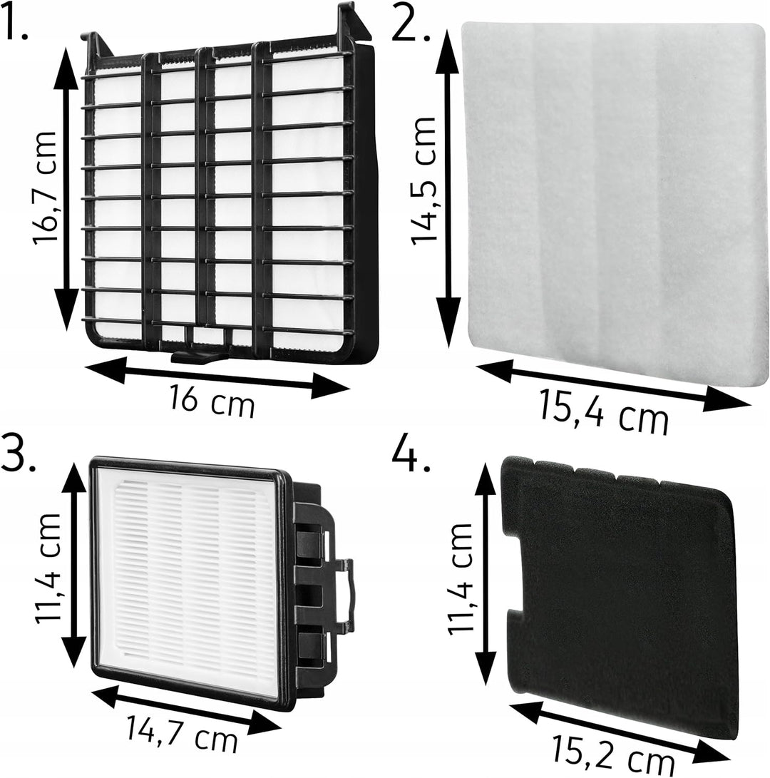 Das Set enthält 4 Filter für den YOER VC01BK Staubsauger.