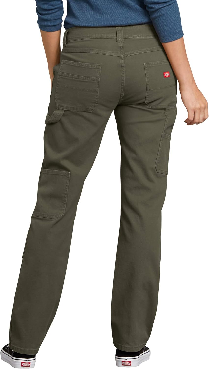 Dickies Damen Stretch Duck Double Front Carpenter Pant Arbeitshose 38 Moosgrün Gespült, 38 Moosgrün