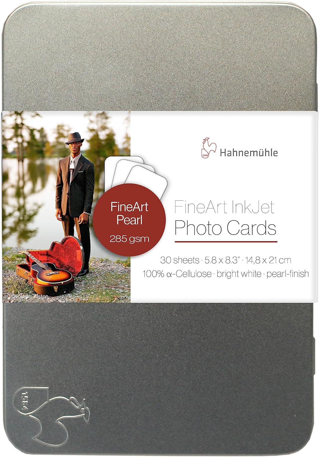 Hahnemühle Inkjet Fotokarten, Mini Foto-Postkarten, FineArt Pearl, perlglänzend, hellweiss, 30 Blatt