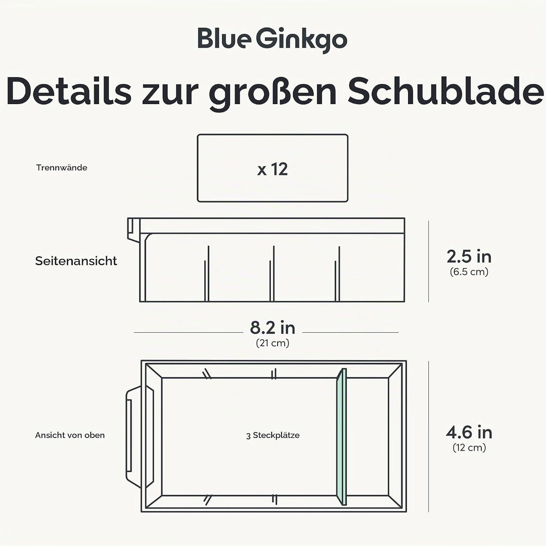 BLUE GINKGO Grosser Aufbewahrungsschrank mit 12 Schubladen – stapelbare Perlen- und Bastelaufbewahru