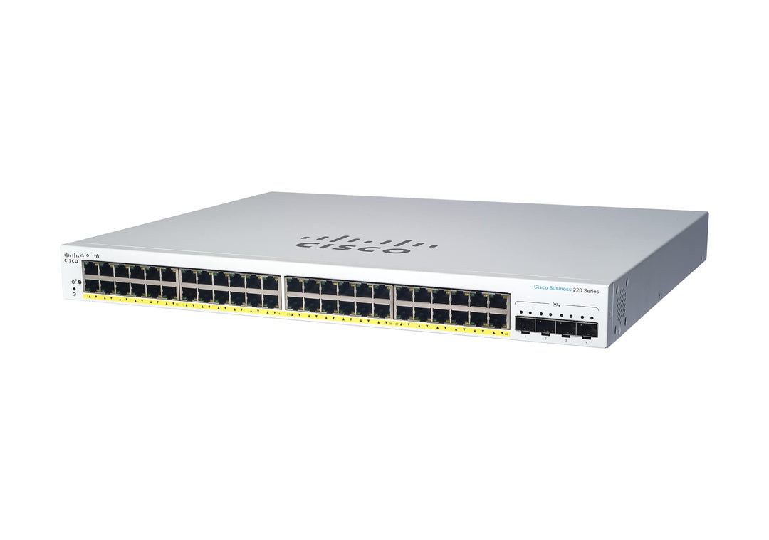 Cisco Business CBS220-48T-4G Smart Switch | 48 GE-Ports | 4x1G SFP | 3 Jahre eingeschränkte Hardware