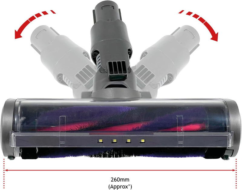SPARES2GO Bodenbürste kompatibel mit Dyson V6 SV03 Animal Fluffy Staubsauger Motorhead Turbine Bürst