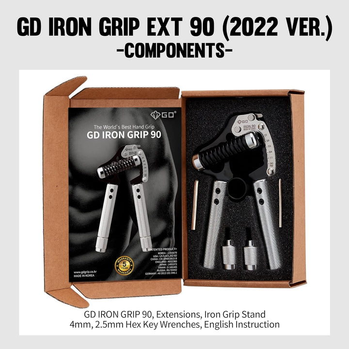 GD GRIP Einstellbare Fingerhantel Iron Ext. 90 : 55 to 198 lb