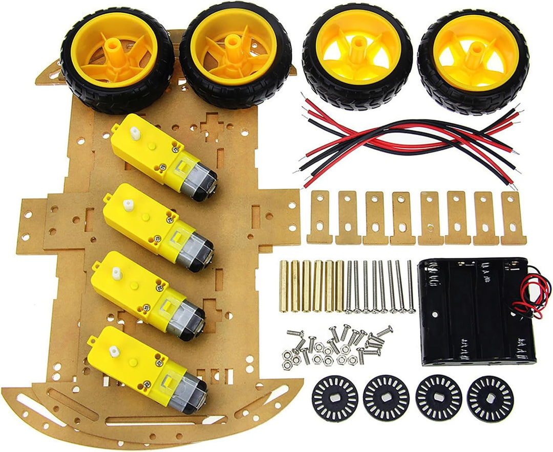 Smart Car Robot, 4WD Smart Robot Car Chassis Kit Einfache Mechanische Struktur 4 Verzögerungs-Gleich