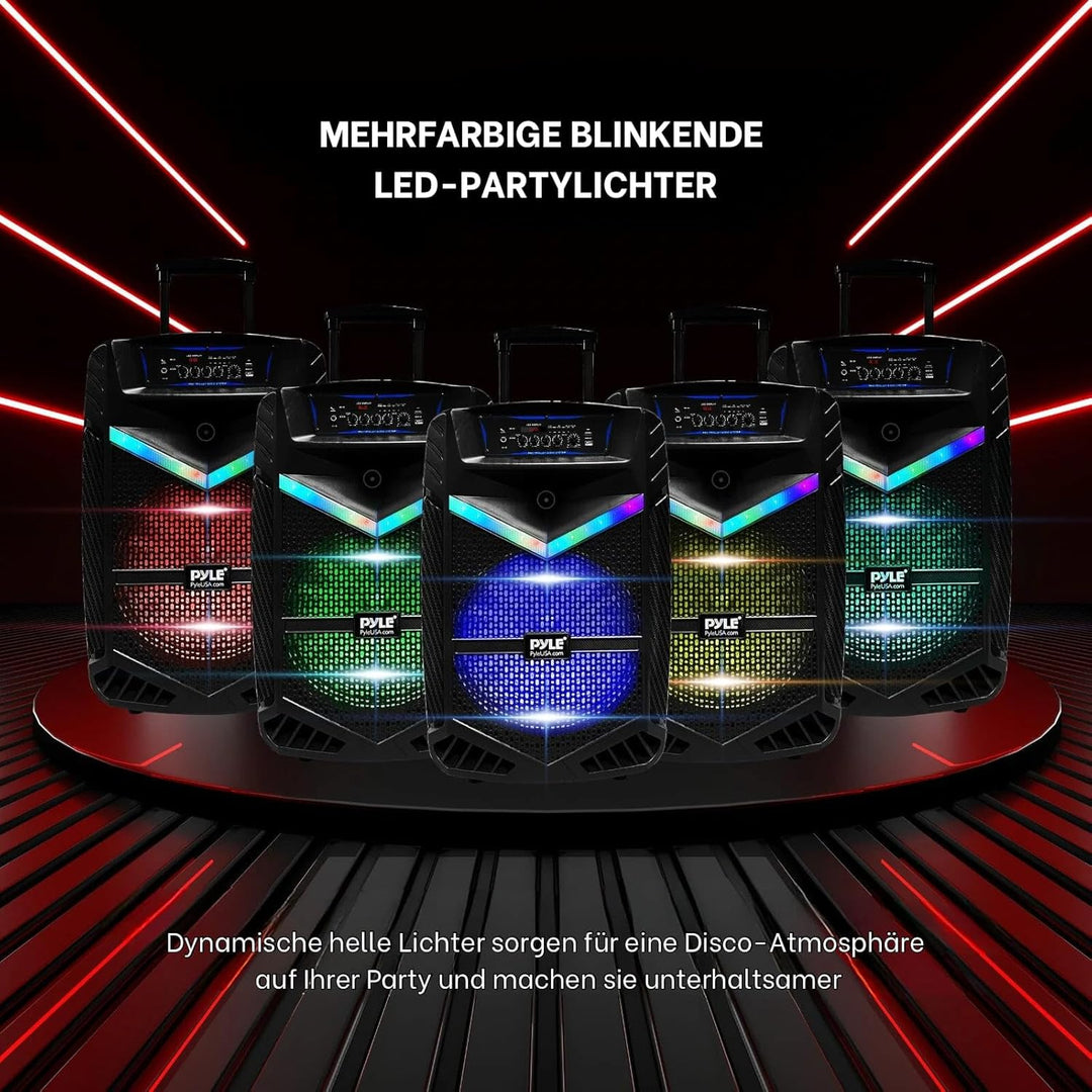 Pyle PA Bluetooth Lautsprecher - Karaoke Maschine mit Karaoke Mikrofon, Musikbox Bluetooth Box, Part