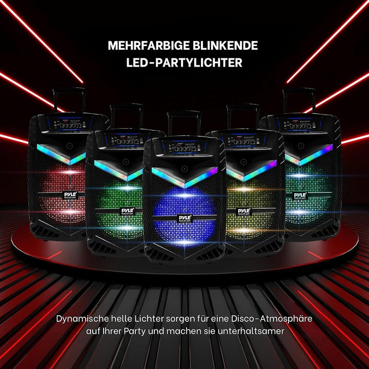 Pyle PA Bluetooth Lautsprecher - Karaoke Maschine mit Karaoke Mikrofon, Musikbox Bluetooth Box, Part