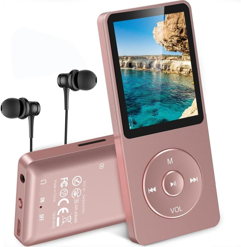 AGPTEK MP3 Player, 8GB/16GB MP3 Player 70 Stunden Wiedergabezeit MP3 Player (8GB, Rosagold) 8GB