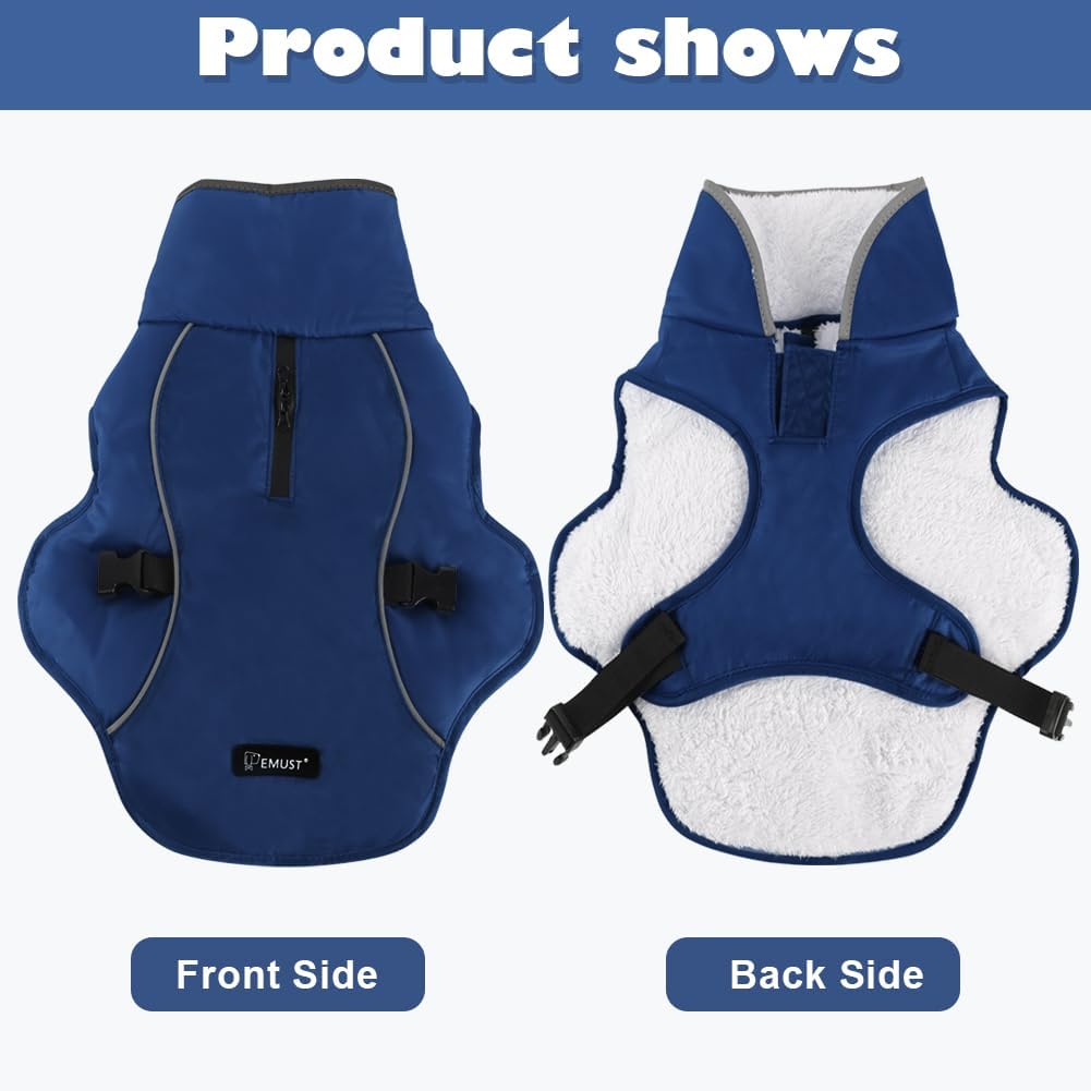 EMUST Hundemantel, Winddichte Hundebekleidung für kaltes Wetter, Reflektierende Wintermäntel für Hun