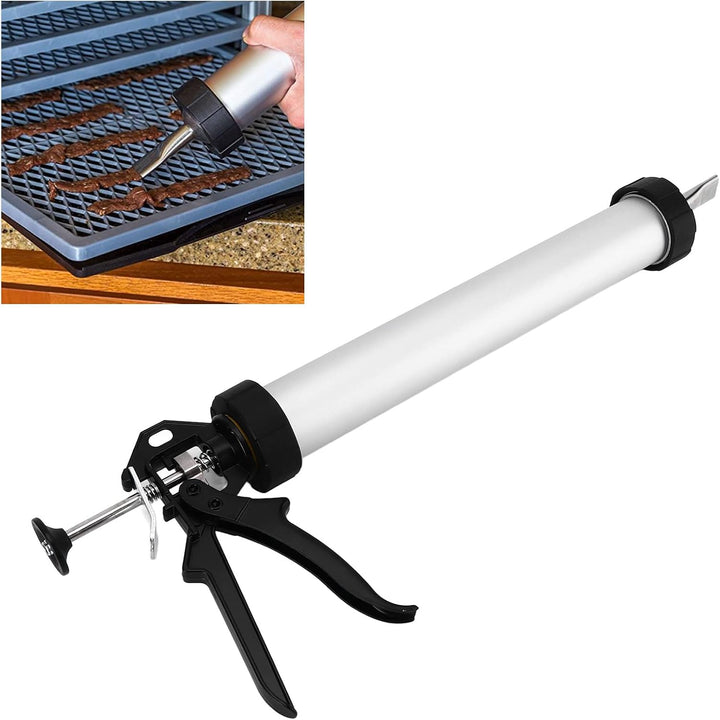 Jerky Gun, 15 Zoll Beef Stick Maker, Leicht zu Reinigendes Jerky Gun Kit, mit Runder Flacher Düse, f