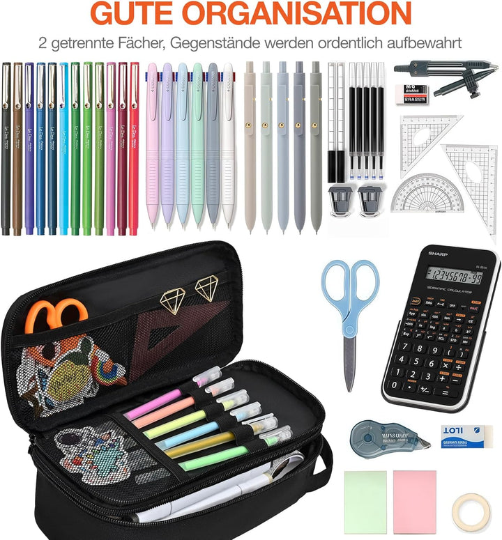 Beaulyn federmäppchen Jungen,Grosses mäppchen 2fach mit Reissverschluss, federtasche für 1. klasse 5