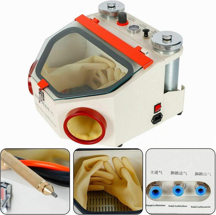 Dental Double Pen Poliermaschine Sandstrahlgerät Sandstrahlkabine Sandstrahler Feine Sandstrahl Sand